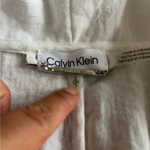 Calvin Klein Cap Sleeve Open-Front Jacket Women's Small White Solid - Picture 7 of 8